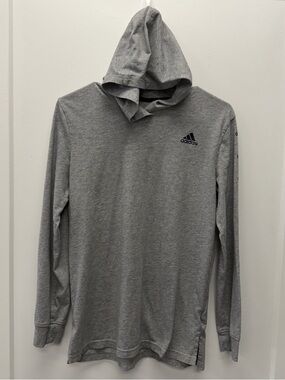 Adidas Hoodie Long Sleeve T-Shirt Youth XL 18-20 Gray Logo